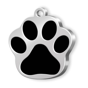 Hundemarke Pfote emailliert mit Gravur