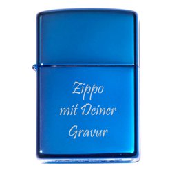Zippo Sapphire Blue mit Laserung